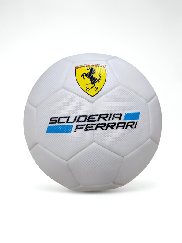 Scuderia Ferrari White Soccer Ball – Prancing Horse Logo Football | Premium Sports Gear LMI13146.