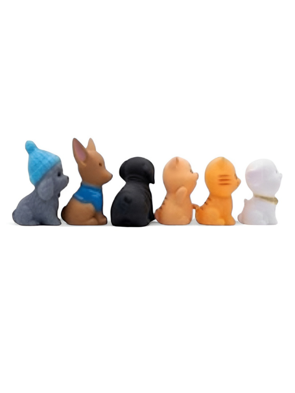Set of 6 Miniature Dog and Cat Figurines TV7015.