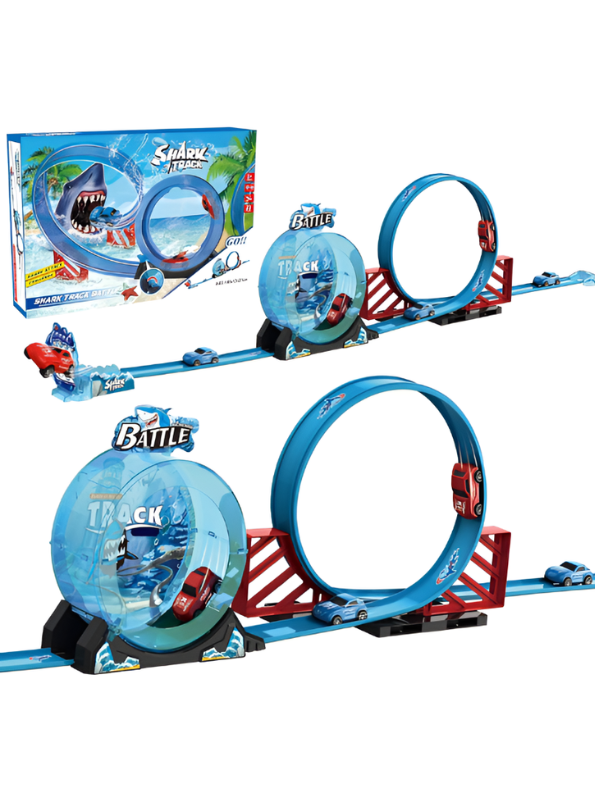 Shark Attack Track Set – Racing Track with 360° Loop & Dual Cars MD3396.