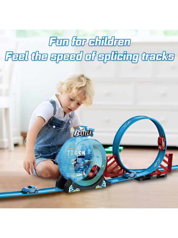 Shark Escape Adventure Race Track Toy – 360° Loop Track Set with 2 Toy Cars TV6382