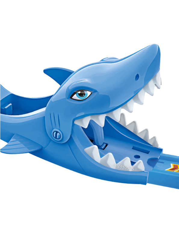Shark Parking Lot Car Track Playset - Multi-Level Garage with Shark Launcher MD105.