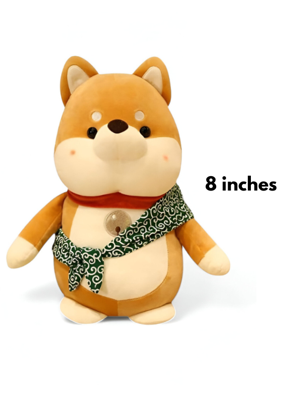 Shiba Inu 8-Inch Plush Toy with Scarf | Cute Stuffed Soft Toy Animal Dog for Kids & Adults LMI11060.
