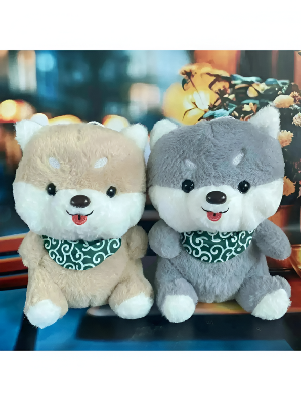 Shiba Inu 8-Inch Plush Toy with Scarf | Cute Stuffed Soft Toy Animal Dog for Kids & Adults LMI11060.