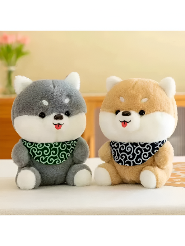Shiba Inu 8-Inch Plush Toy with Scarf | Cute Stuffed Soft Toy Animal Dog for Kids & Adults LMI11060.