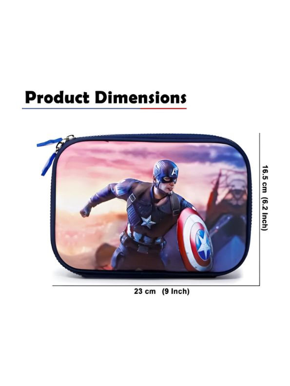 Shieldster – Captain America Blister Pouch for Kids | Single Chain Avenger Pencil Case | Marvel Superhero Stationery Bag NOV12045.