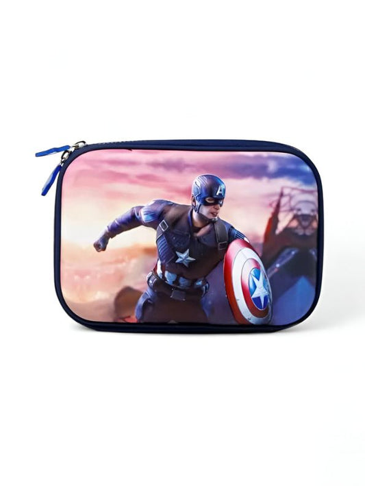 Shieldster – Captain America Blister Pouch for Kids | Single Chain Avenger Pencil Case | Marvel Superhero Stationery Bag NOV12045.