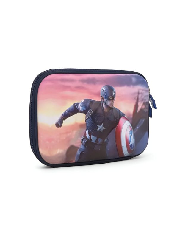 Shieldster – Captain America Blister Pouch for Kids | Single Chain Avenger Pencil Case | Marvel Superhero Stationery Bag NOV12045.