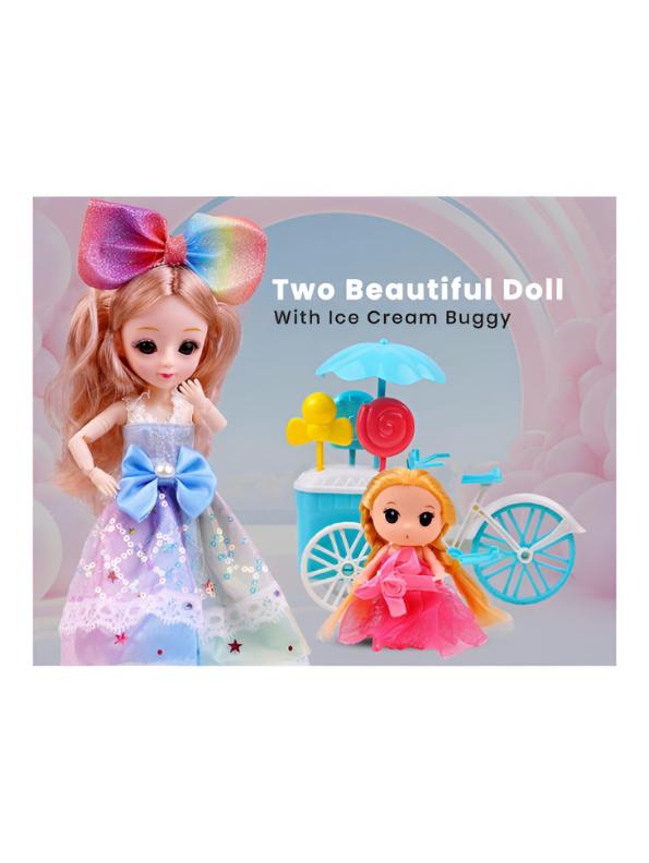 Shining Girl Pretty Doll & Bicycle Playset | Barbie Inspired Doll Set Toy with Little Sister | Perfect Gift for Girls LMI13115.