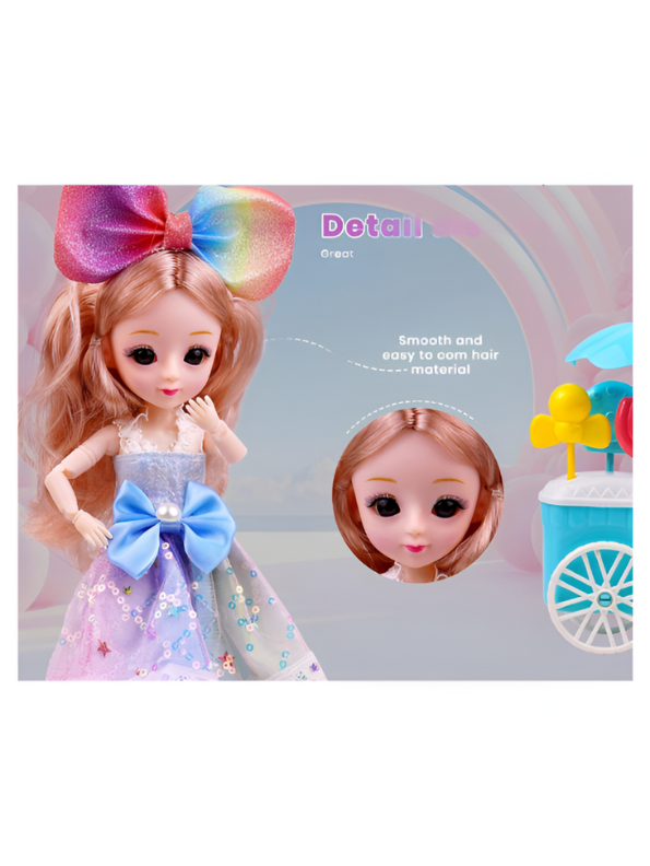 Shining Girl Pretty Doll & Bicycle Playset | Barbie Inspired Doll Set Toy with Little Sister | Perfect Gift for Girls LMI13115.