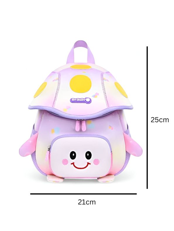 Lavender - ShroomieBag – Mushroom Smiley Bag for Kids | Cute Kindergarten School Backpack | Large Storage & Fun Design NOVGBT5972.