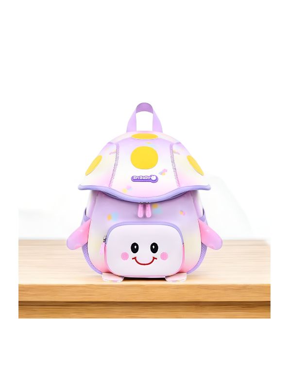 Lavender - ShroomieBag – Mushroom Smiley Bag for Kids | Cute Kindergarten School Backpack | Large Storage & Fun Design NOVGBT5972.