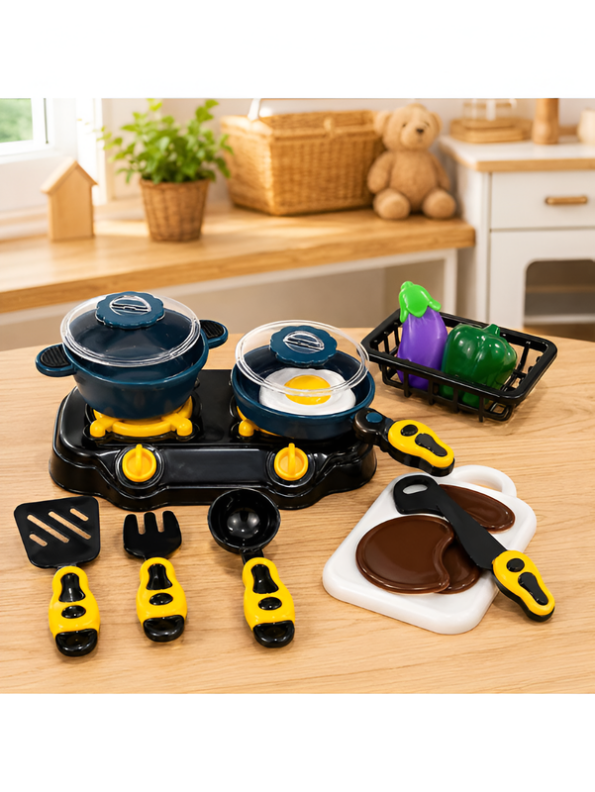 Simulation Kitchen Cooking Toy Set – Pretend Cookware & Food Playset for Kids, Ages 3+ LMI12283