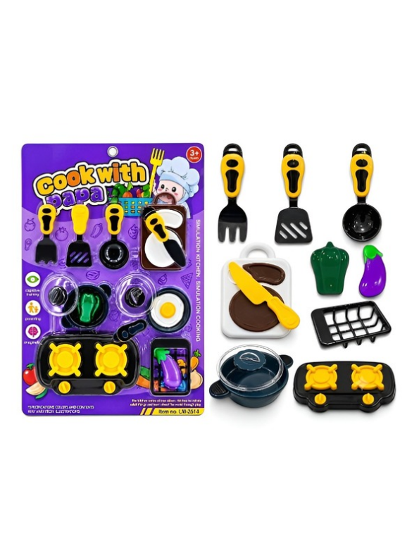 Simulation Kitchen Cooking Toy Set – Pretend Cookware & Food Playset for Kids, Ages 3+ LMI12283