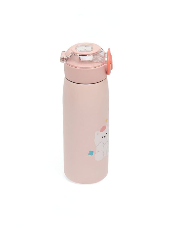 Pink - SipBuddy – 470ml Cute Printed Leak-Proof Bottle for Kids & Adults NOV11406.