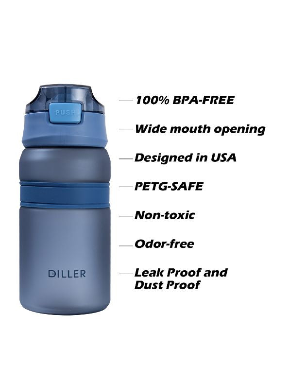 SipMate – Leak-Proof Water Bottle with Straw and Flip-Top Lid – Convenient 550ml Hydration Bottle NOV594.