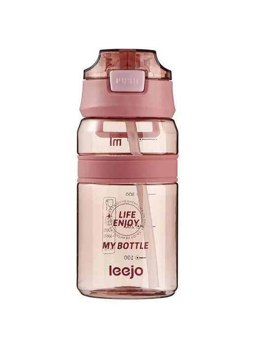 Pink - SipMate – Leak-Proof Water Bottle with Straw and Flip-Top Lid – Convenient 550ml Hydration Bottle NOV594.