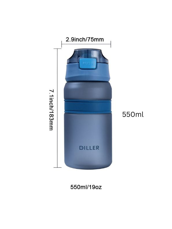 SipMate – Leak-Proof Water Bottle with Straw and Flip-Top Lid – Convenient 550ml Hydration Bottle NOV594.