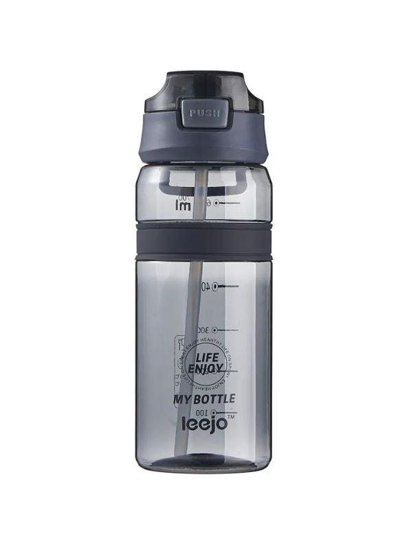 Black - SipMate – Leak-Proof Water Bottle with Straw and Flip-Top Lid – Convenient 550ml Hydration Bottle NOV594.
