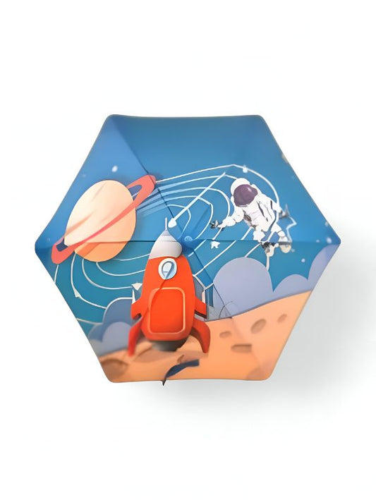 SkyShield – 50cm Cute Space-Themed Umbrella for Children NOV9690.