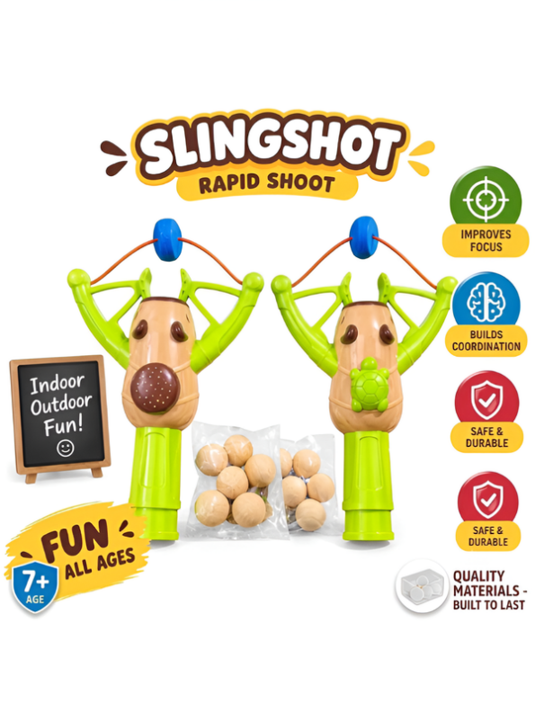Slingshot Toy Pack of 3 with Ammo Balls – Active Play Target Game LMI16935
