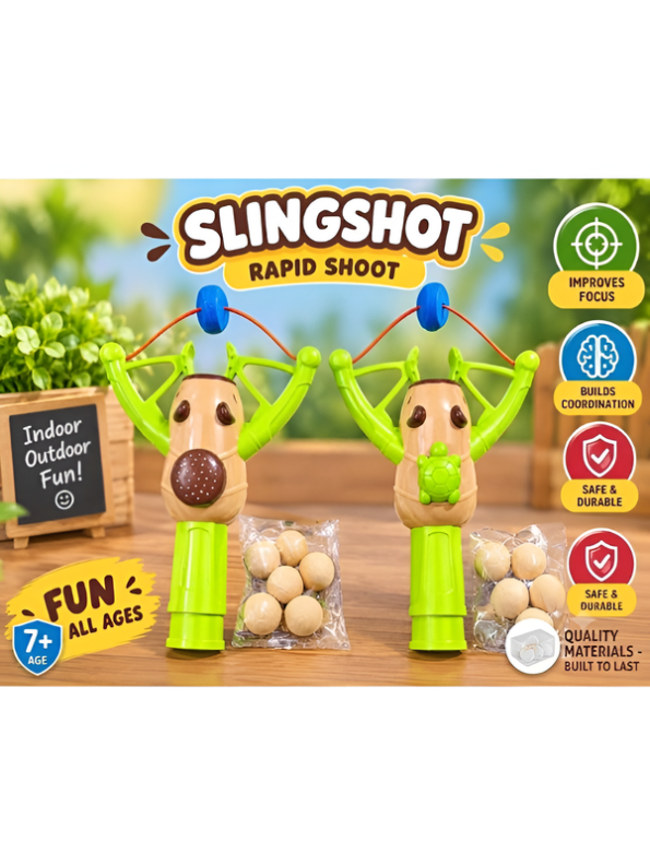 Slingshot Toy Pack of 3 with Ammo Balls – Active Play Target Game LMI16935