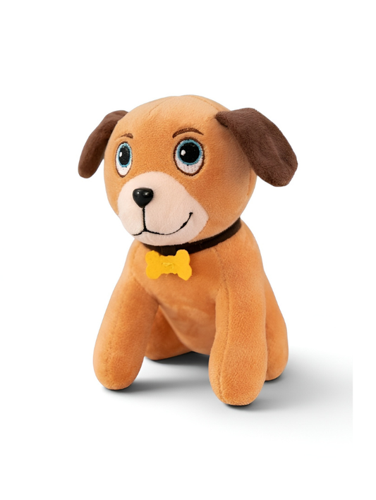 Small Dog Plush Toy 7-Inch – Stuffed Puppy with Bone Collar for Kids & Collectors ST11574