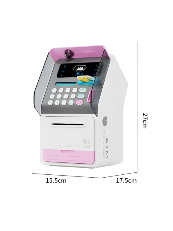 Pink - Smart ATM Piggy Bank for Kids – Face Recognition Money Saving Box Educational Toy for Kids NX15689.