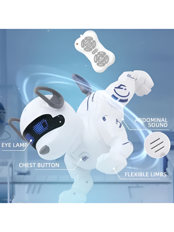Smart RC Robot Puppy Toy – Voice Control, Touch Sensor, LED Eyes & Music MD3149.