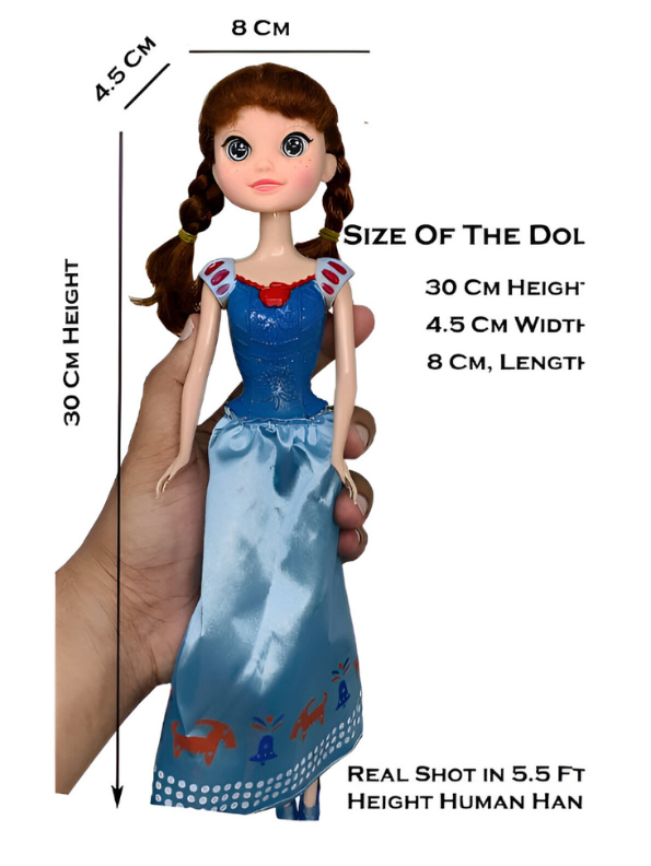 Snow Princess Sisters Fashion Dolls Set - 2 Pack Royal Blue Dress Toy for Girls LMI13643