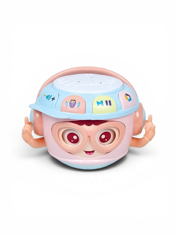 Sobebear Baby Roly-Poly Music Drum Toy – Wobbling Tumbler Pink Toy with Soft Light Projector, Nursery Rhymes & Interactive Learning TV7215
