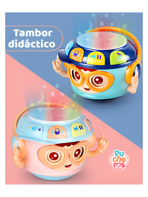 Sobebear Baby Roly-Poly Music Drum Toy – Wobbling Tumbler Pink Toy with Soft Light Projector, Nursery Rhymes & Interactive Learning TV7215