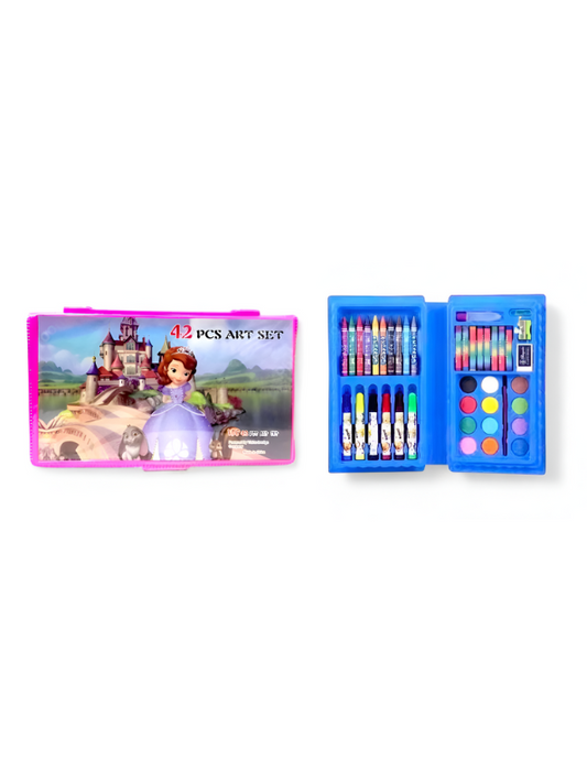Sofia the First 42-Piece Art Set for Girls | Portable Coloring Kit with Crayons & Watercolors | Creative Gift for Kids NOVHBC-188640.