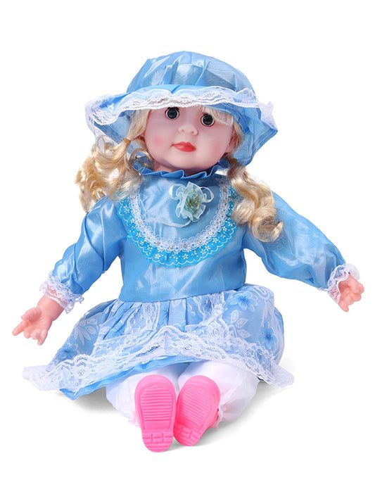 Soft Baby Doll For Girls Toy Princess Long Hair Open Eyes Look Real - Blue (L-8)