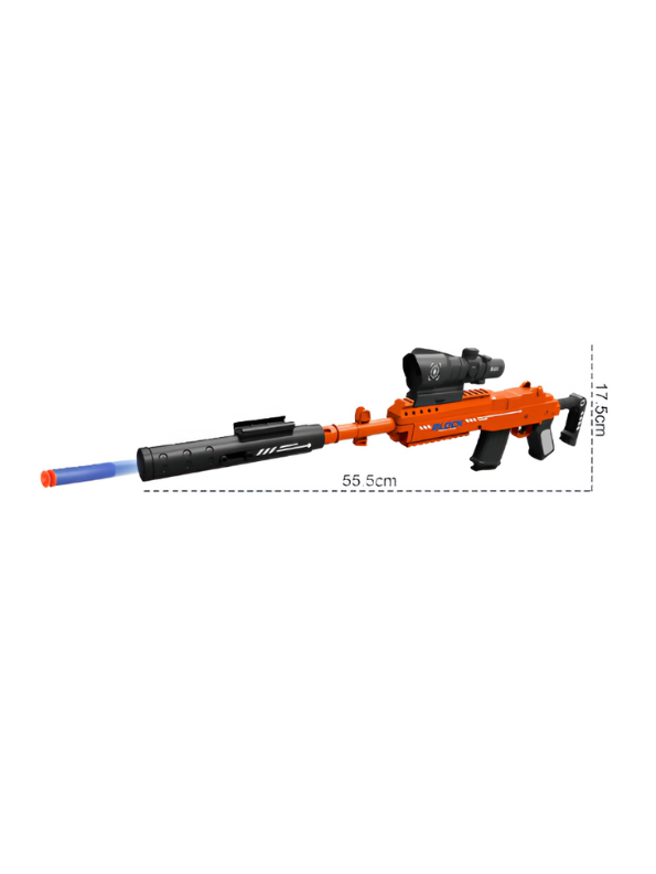 Soft Battle Blaster Gun Set – Soft Bullet Toy with Target, Scope, Darts, Balls, Binoculars & Mini Table Tennis Paddles LMI15207.
