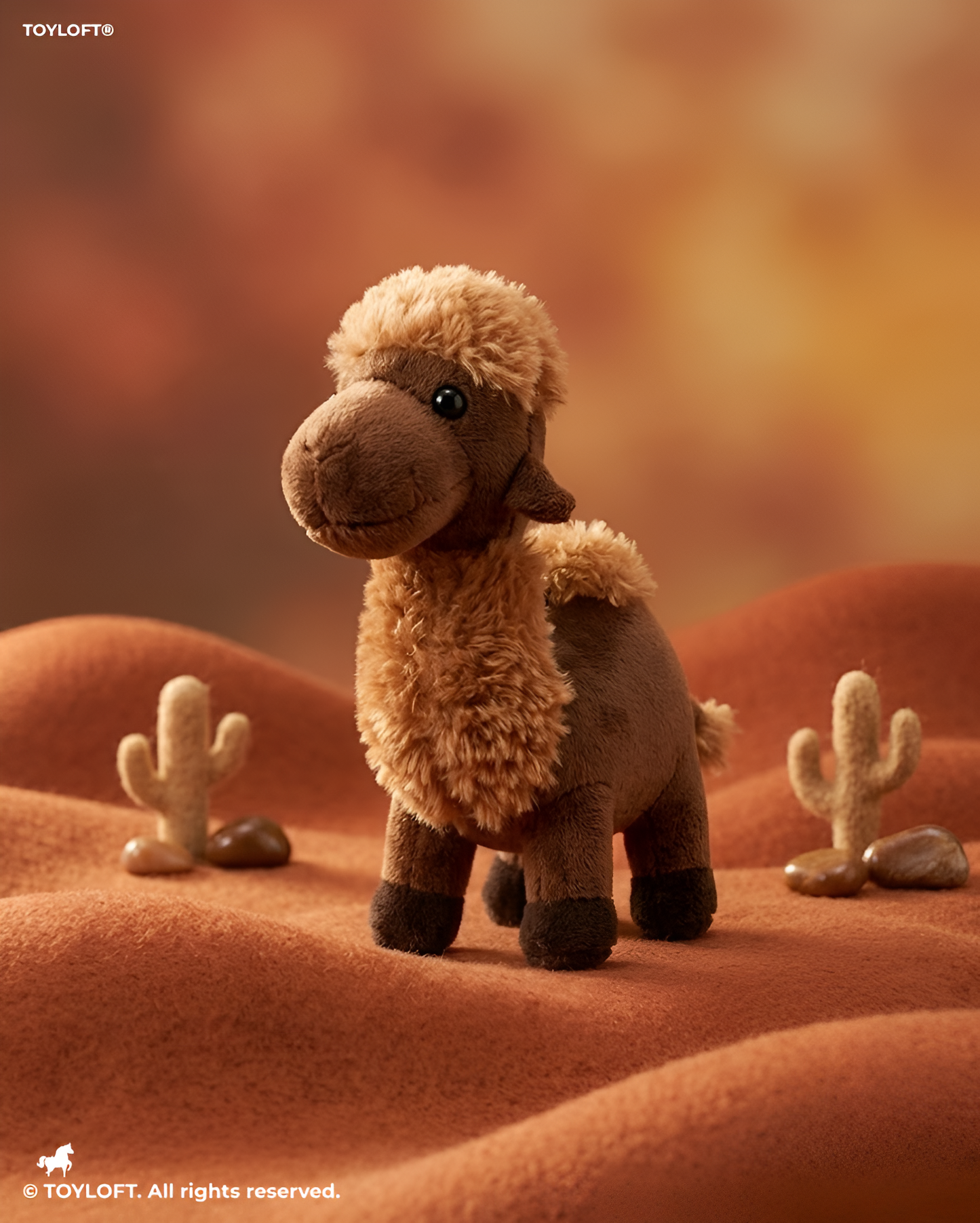 Soft Camel Stuffed Plush Toy – Realistic Desert Animal Toy Dark Brown ST14018.