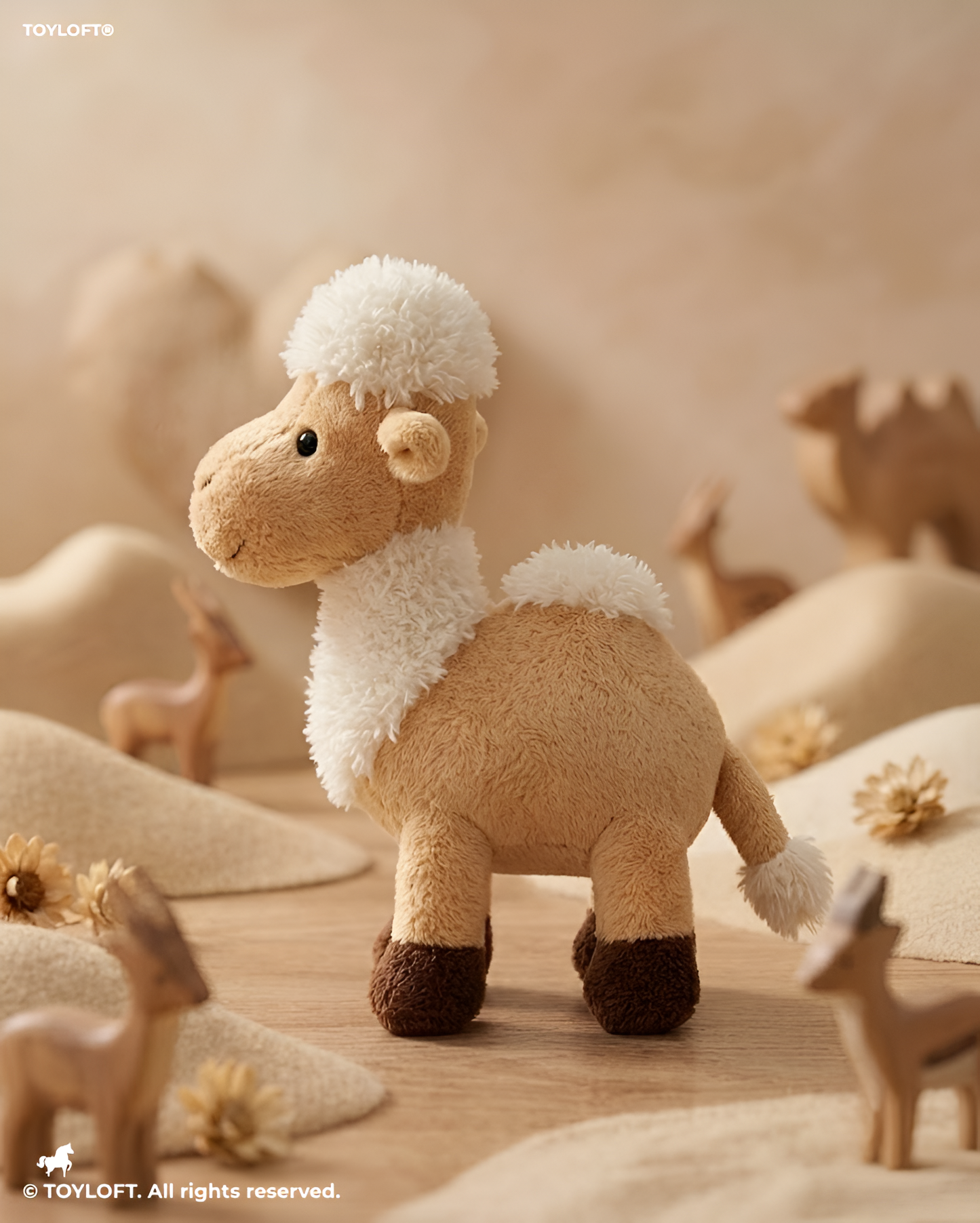 Soft Camel Stuffed Plush Toy – Realistic Desert Animal Toy White ST14018.