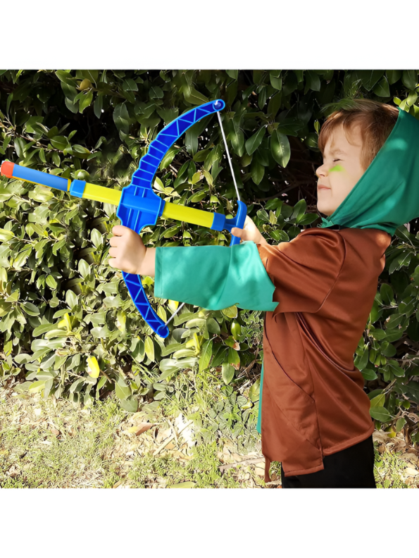 Soft Foam Arrow Archery Toy Set - Beginner Bow and Arrow Target Game with Quiver & Suction Darts for Children LMI12768.