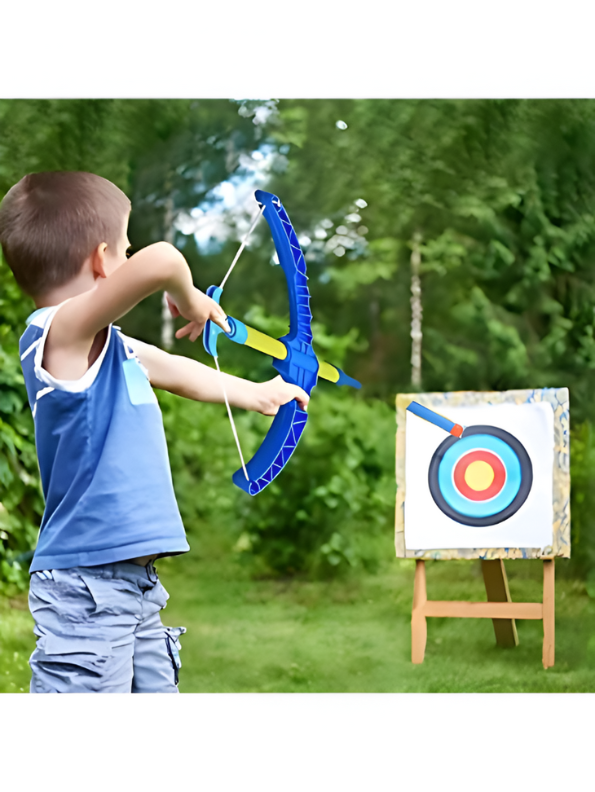 Soft Foam Arrow Archery Toy Set - Beginner Bow and Arrow Target Game with Quiver & Suction Darts for Children LMI12768.