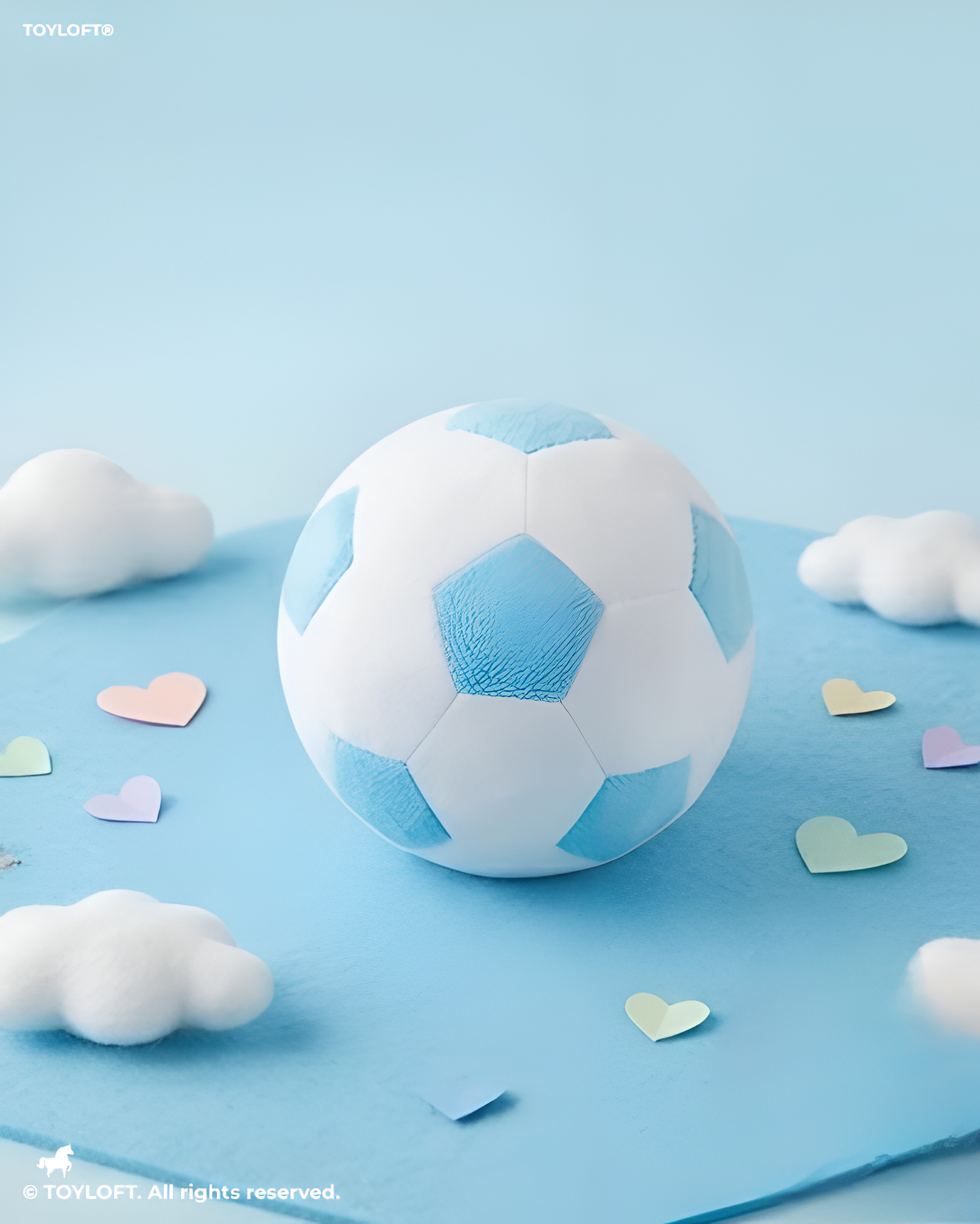 Soft Plush Soccer Blue / White Ball – 7-Inch Stuffed Football Toy for Kids ST14657