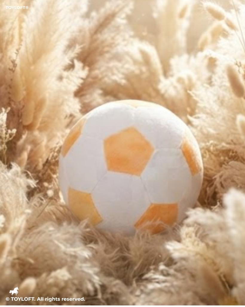 Soft Plush Soccer Orange / White Ball – 7-Inch Stuffed Football Toy for Kids ST14657