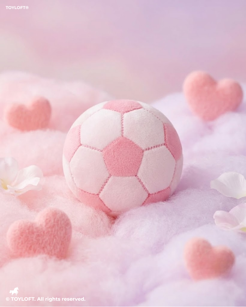 Soft Plush Soccer Pink / White Ball – 7-Inch Stuffed Football Toy for Kids ST14657.