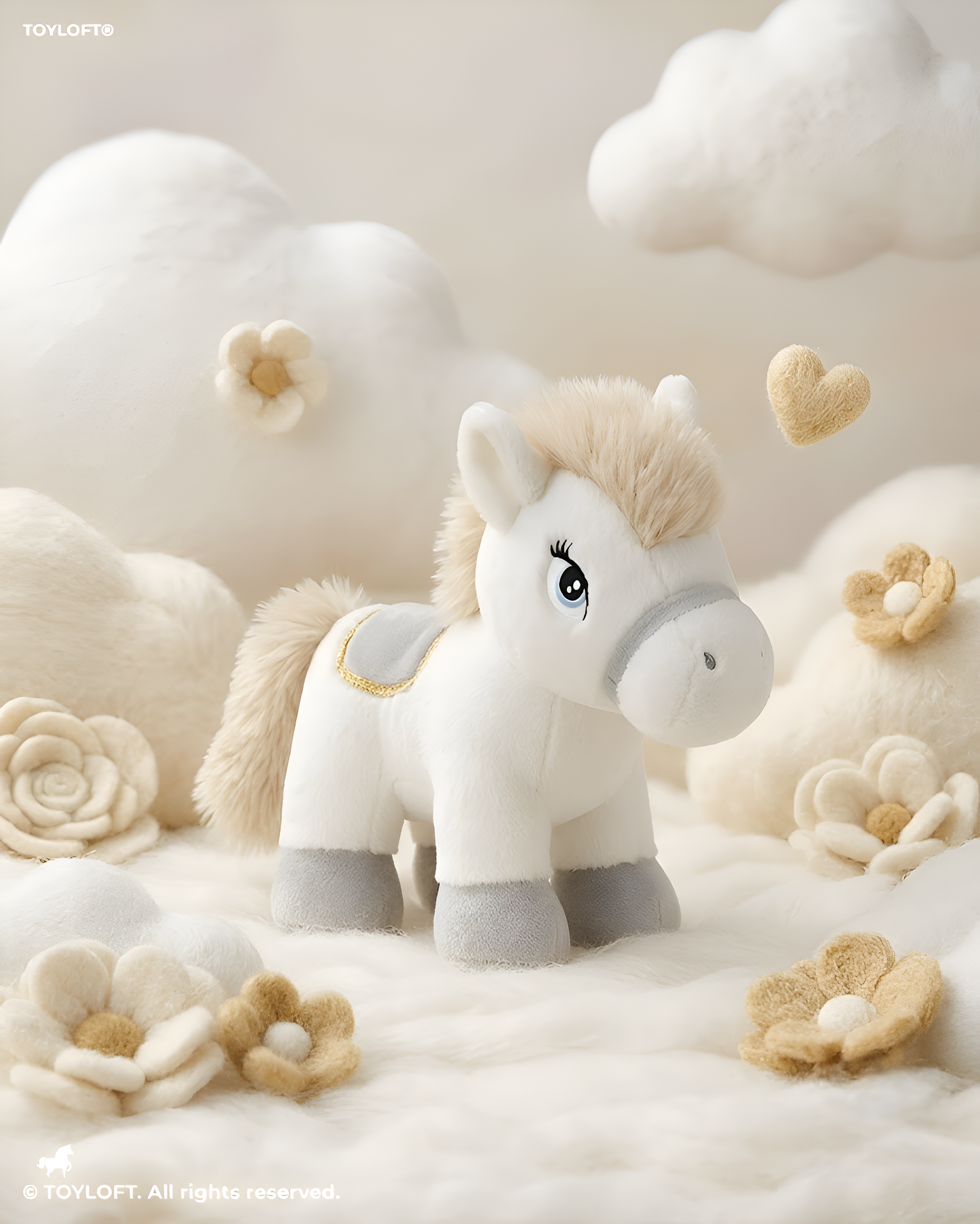 Soft Plush White Horse Stuffed Animal – 10-Inch Collectible Pony Toy for Children, High-Quality Cuddly Gift ST16766