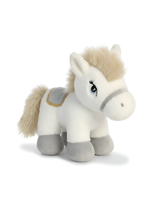 Soft Plush White Horse Stuffed Animal – 10-Inch Collectible Pony Toy for Children, High-Quality Cuddly Gift ST16766
