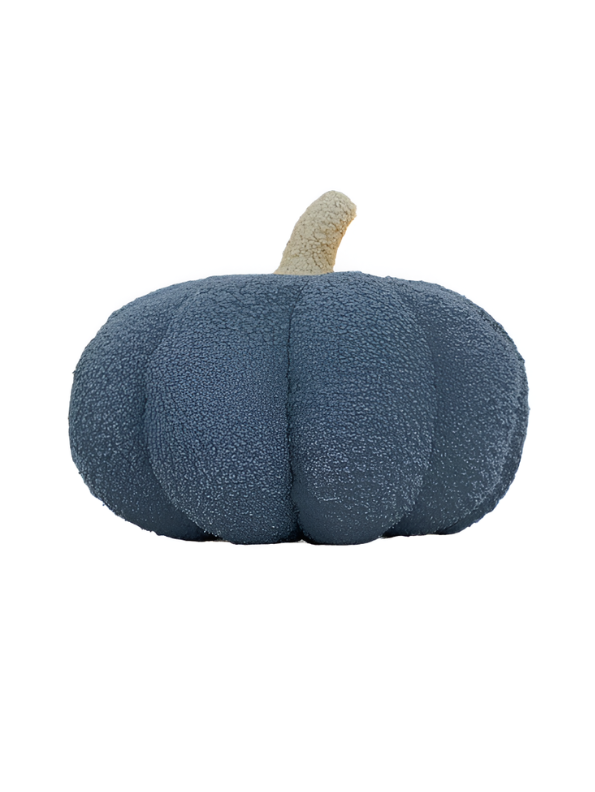 Soft Sherpa Pumpkin Throw Pillow 28cm – Plush Pumpkin Cushion Blue ST9110.