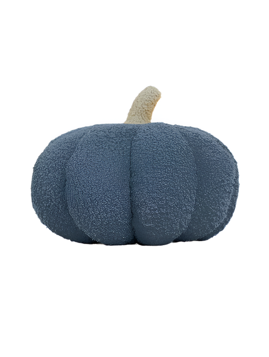Soft Sherpa Pumpkin Throw Pillow 28cm – Plush Pumpkin Cushion Blue ST9110.