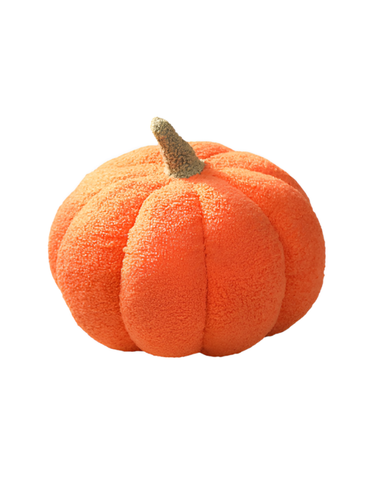 Soft Sherpa Pumpkin Throw Pillow 28cm – Plush Pumpkin Cushion Light Orange ST9110.