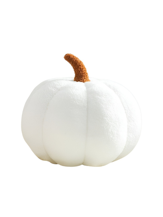 Soft Sherpa Pumpkin Throw Pillow 28cm – Plush Pumpkin Cushion White ST9110.