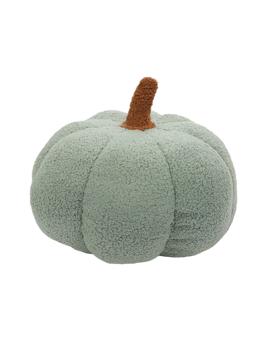 Soft Sherpa Pumpkin Throw Pillow 28cm – Plush Pumpkin Cushion Light Green ST9110.