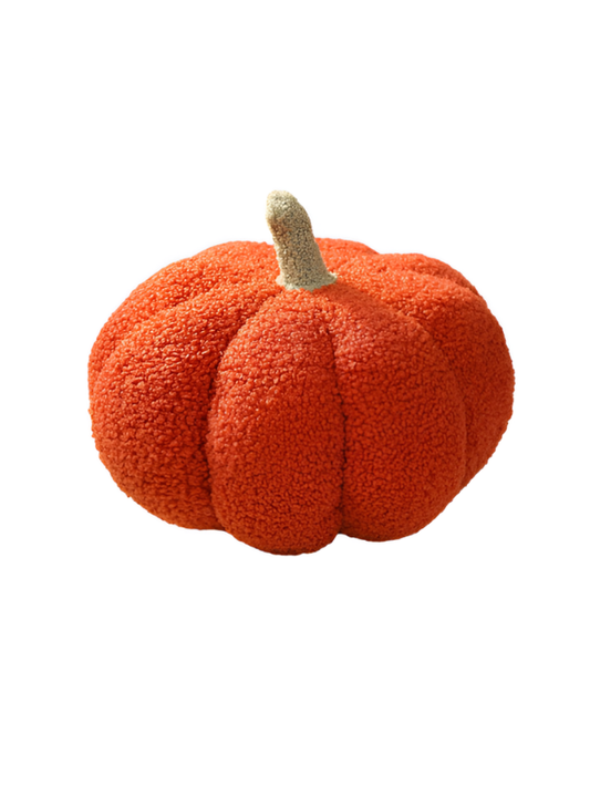 Soft Sherpa Pumpkin Throw Pillow 28cm – Plush Pumpkin Cushion Orange ST9110.