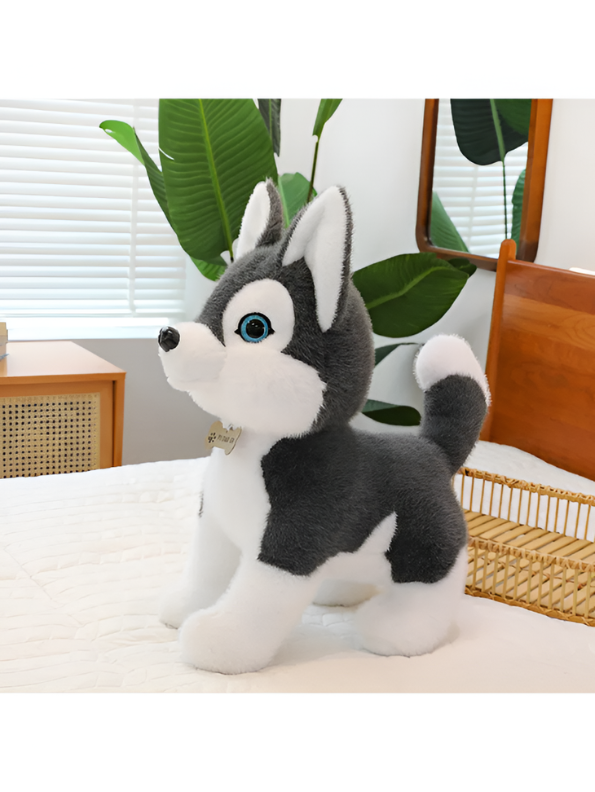 Soft Siberian Husky Stuffed Animal 26cm – Cute Standing Puppy Plush Toy ST15887.